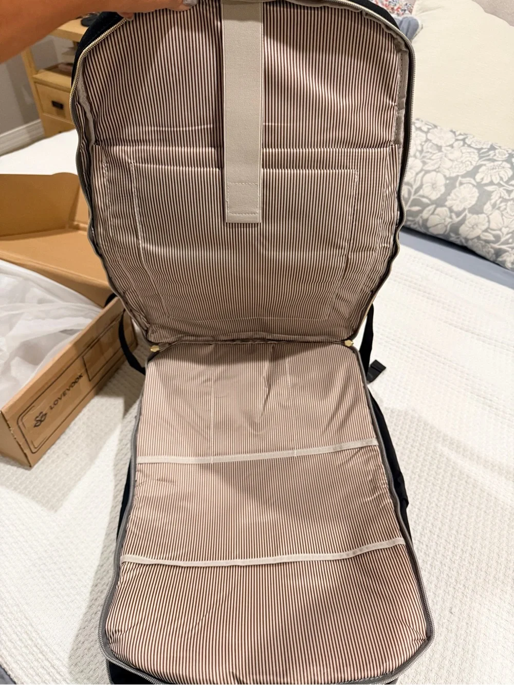 Unisex Backpack/Carry on with Gold Accents